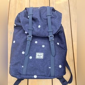 Herschel Crosshatch Navy with White Polka Dot Retreat Backpack
